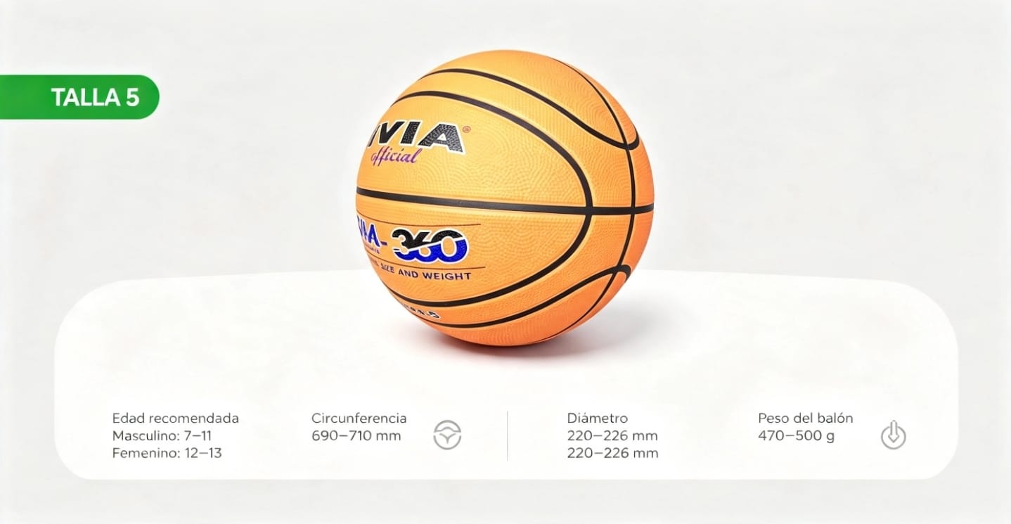 PELOTA DE BASQUET DM-360 DEPORMAX IVIA TALLA 5 Naranja
