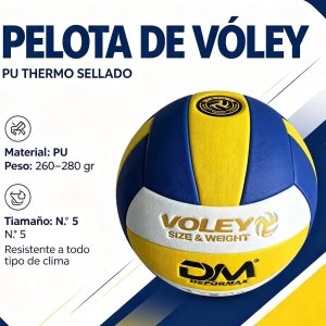 PELOTA VOLEY PU TERMOSELLDA DM DEPORMAX Azul y amarillo