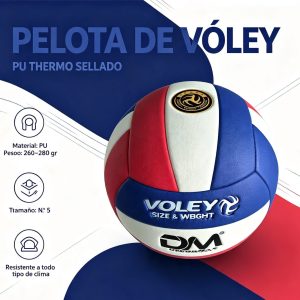 PELOTA VOLEY PU TERMOSELLDA DM DEPORMAX Rojo, blanco y azul